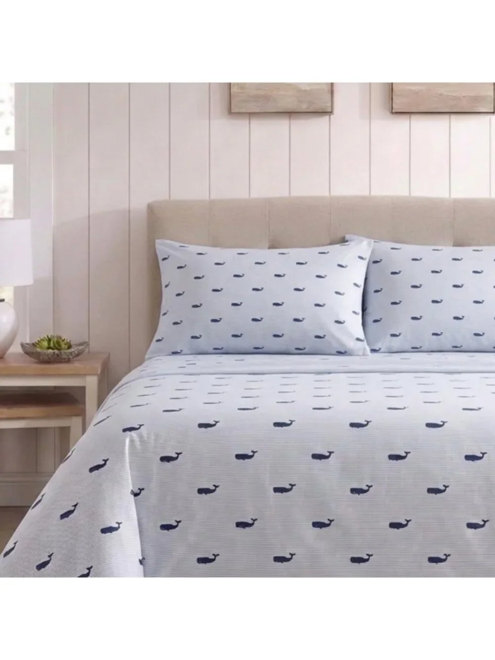 Queen Cotton Percale Sheet Set with Matching Pillowcases - Soft, Breathable